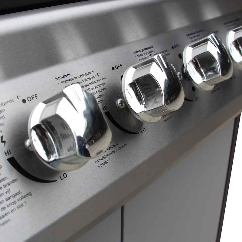 vidaXL fekete és ezüst gáz grillsütő 6+1 fűtőfelülettel