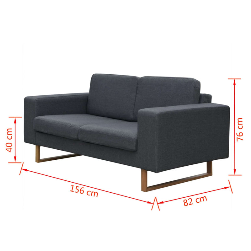 vidaXL 2 és 3 személyes sötét szürke kanapé szett