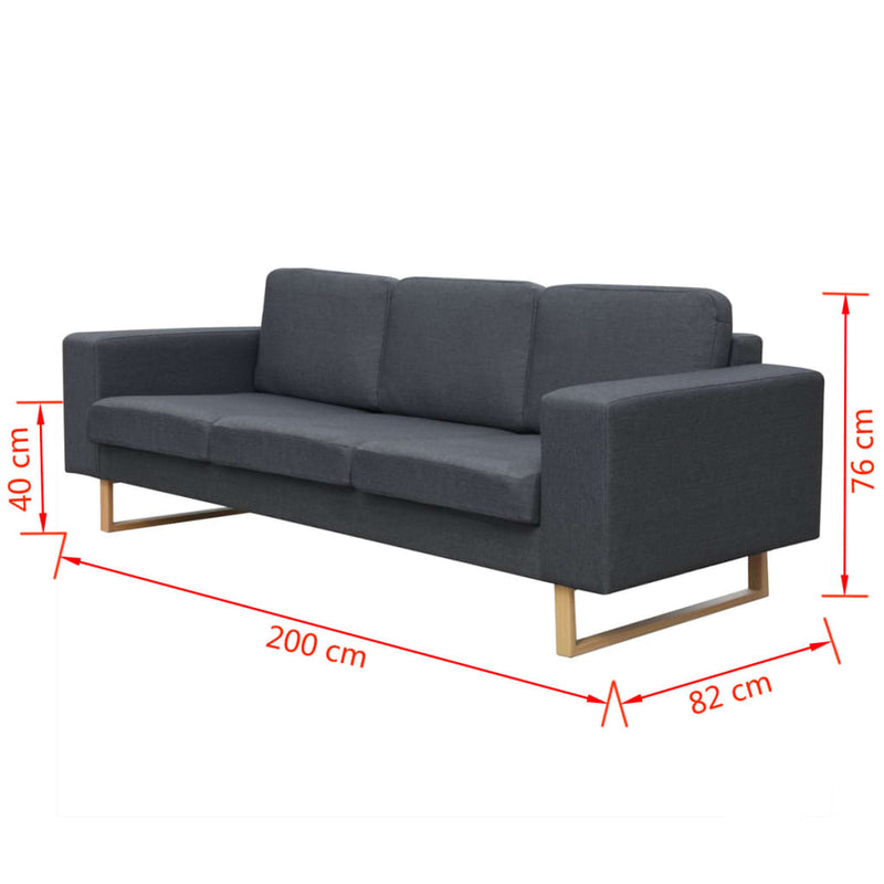 vidaXL 2 és 3 személyes sötét szürke kanapé szett