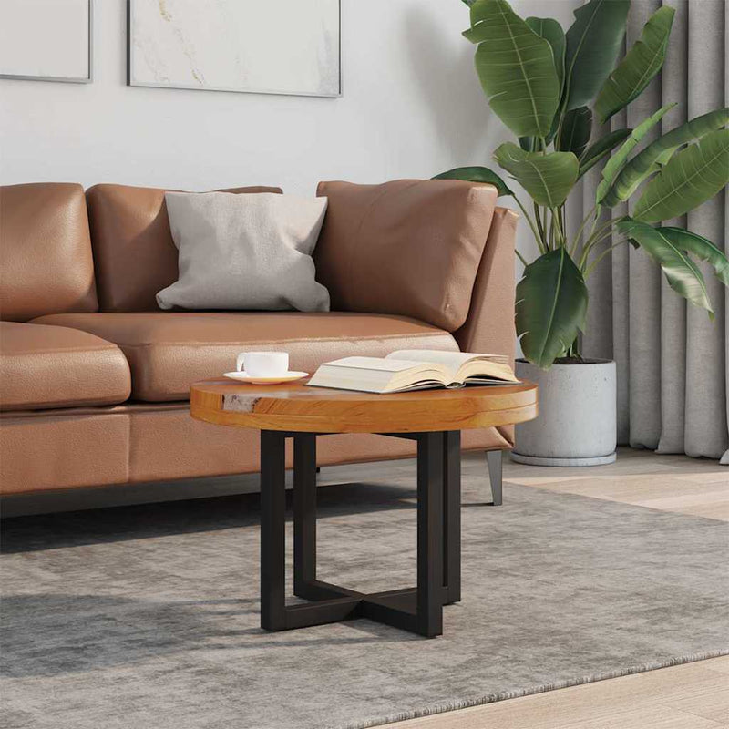 vidaXL 60 cm gyantázott tíkfa dohányzóasztal