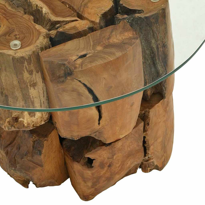 vidaXL tömör tíkfa uszadék dohányzóasztal 60 cm