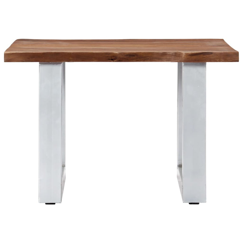 vidaXL tömör akácfa dohányzóasztal természetes szélekkel 60x60x40 cm