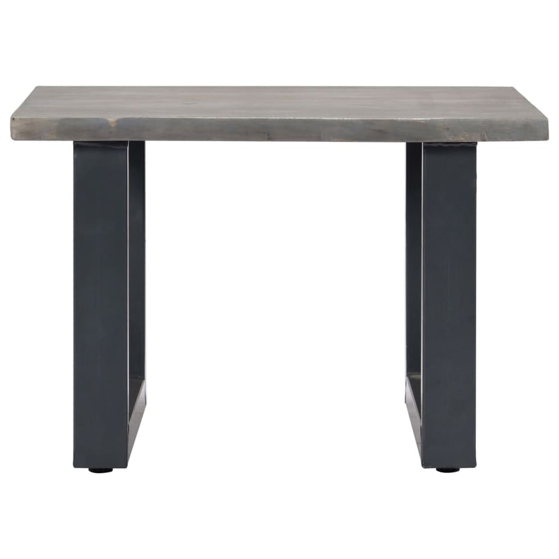 vidaXL szürke tömör akácfa dohányzóasztal természetes éllel 60x60x40cm