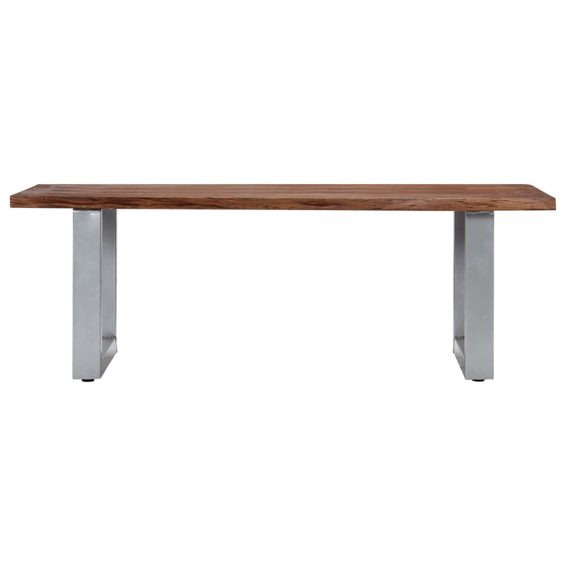 vidaXL tömör akácfa dohányzóasztal természetes szélekkel 115x60x40 cm