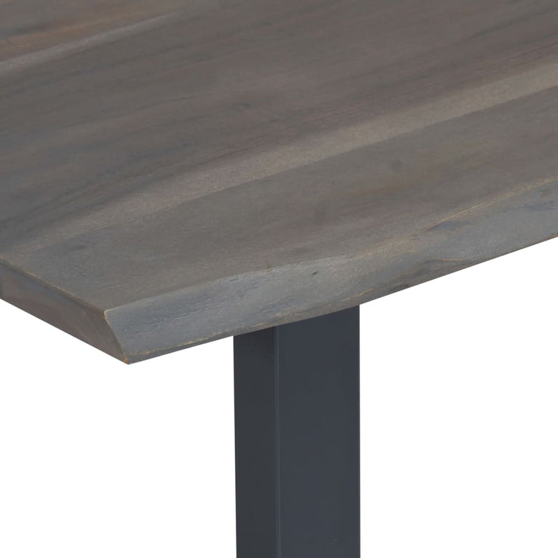 vidaXL szürke tömör akácfa dohányzóasztal természetes éllel 115x60x40