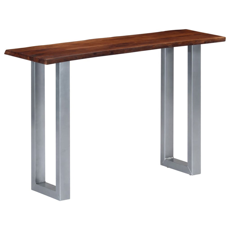 vidaXL tömör akácfa és vas tálalóasztal 115 x 35 x 76 cm