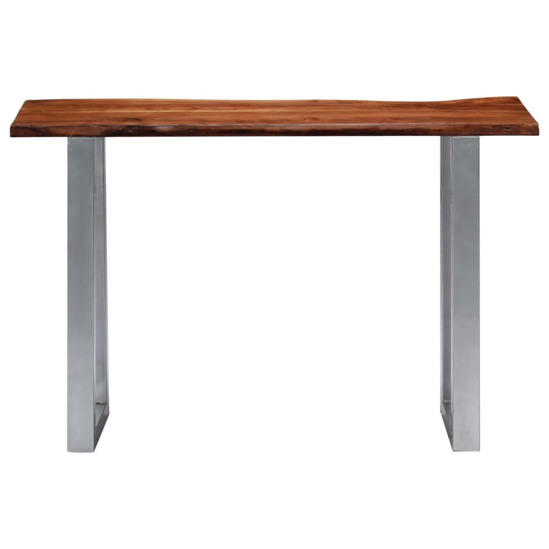 vidaXL tömör akácfa és vas tálalóasztal 115 x 35 x 76 cm