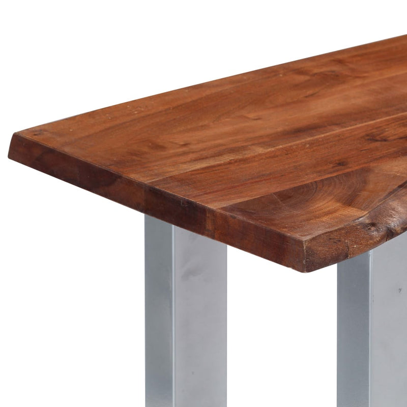 vidaXL tömör akácfa és vas tálalóasztal 115 x 35 x 76 cm