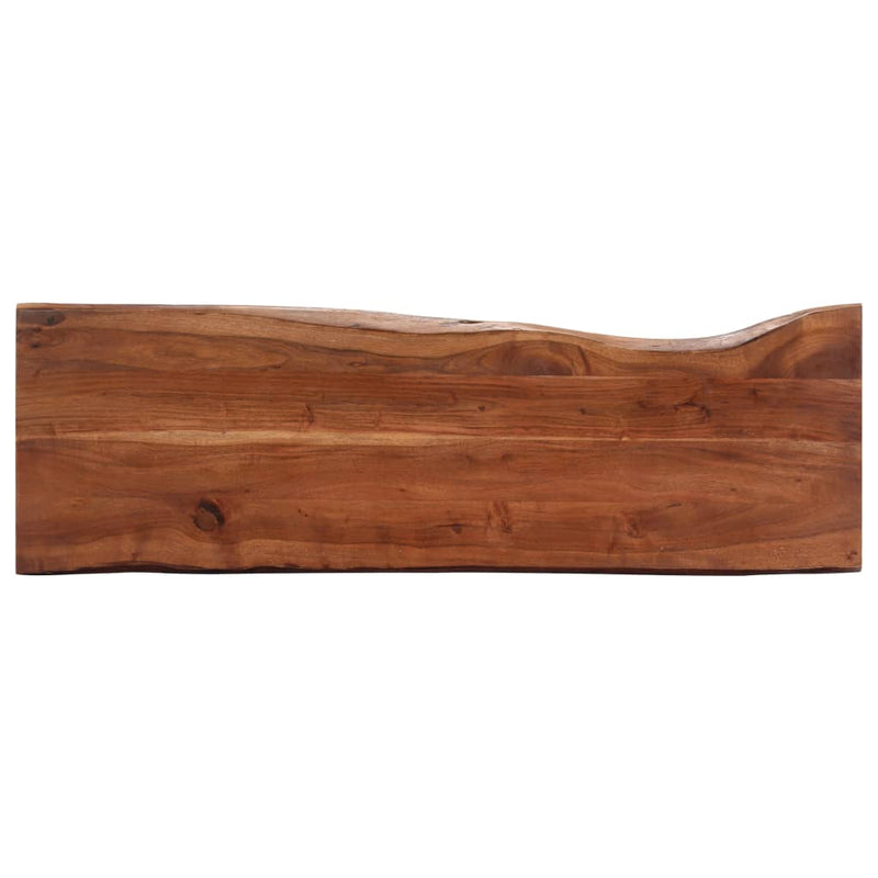 vidaXL tömör akácfa és vas tálalóasztal 115 x 35 x 76 cm