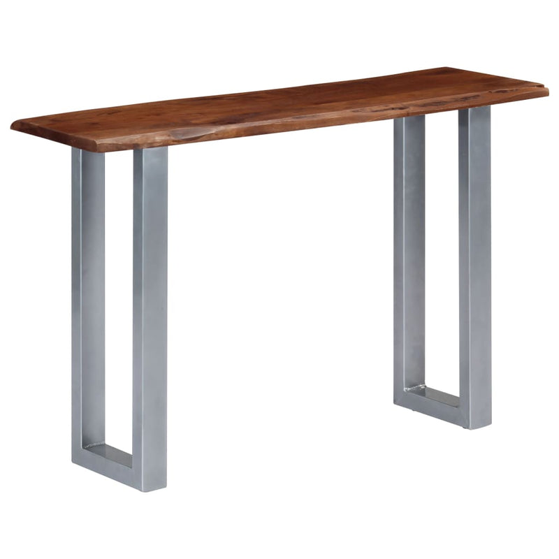 vidaXL tömör akácfa és vas tálalóasztal 115 x 35 x 76 cm