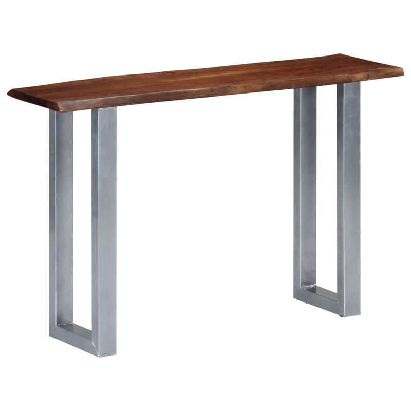 vidaXL tömör akácfa és vas tálalóasztal 115 x 35 x 76 cm