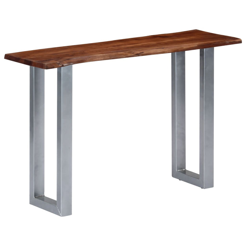 vidaXL tömör akácfa és vas tálalóasztal 115 x 35 x 76 cm