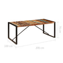 vidaXL tömör újrahasznosított fa étkezőasztal 200 x 100 x 75 cm