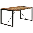 vidaXL tömör újrahasznosított fa étkezőasztal 160 x 80 x 75 cm