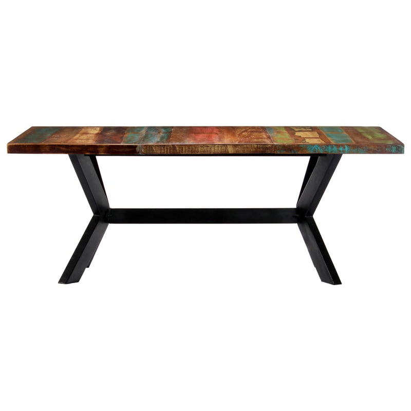 vidaXL tömör újrahasznosított fa étkezőasztal 200 x 100 x 75 cm