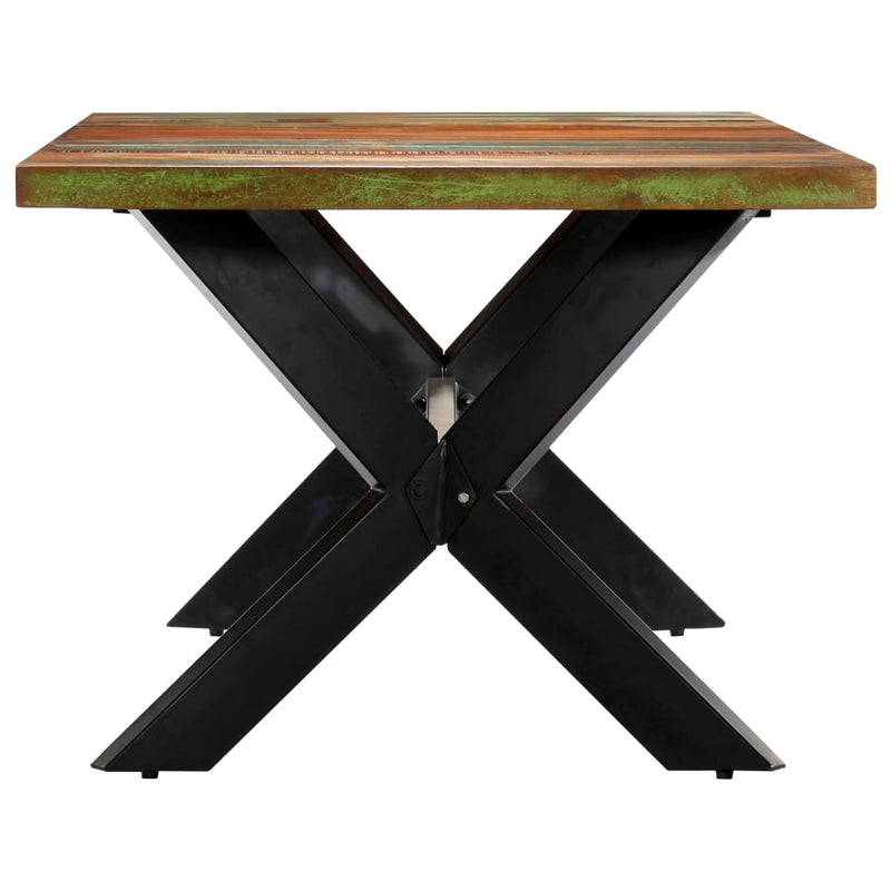 vidaXL tömör újrahasznosított fa étkezőasztal 200 x 100 x 75 cm