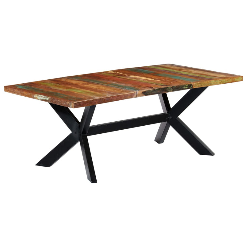 vidaXL tömör újrahasznosított fa étkezőasztal 200 x 100 x 75 cm