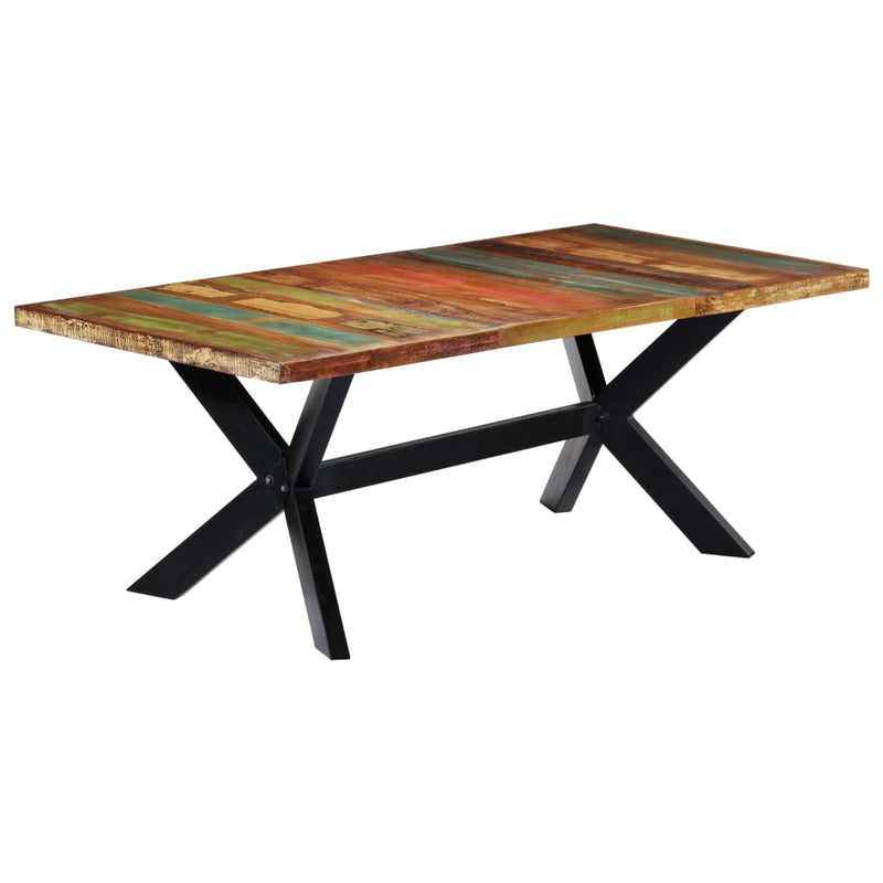 vidaXL tömör újrahasznosított fa étkezőasztal 200 x 100 x 75 cm