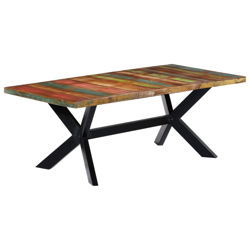 vidaXL tömör újrahasznosított fa étkezőasztal 200 x 100 x 75 cm