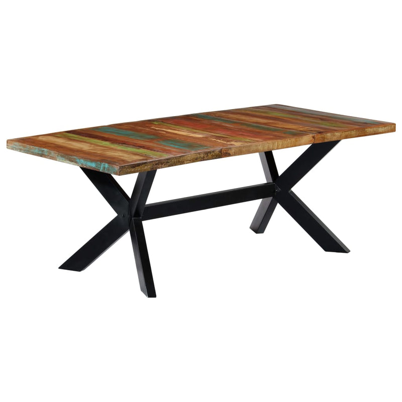 vidaXL tömör újrahasznosított fa étkezőasztal 200 x 100 x 75 cm