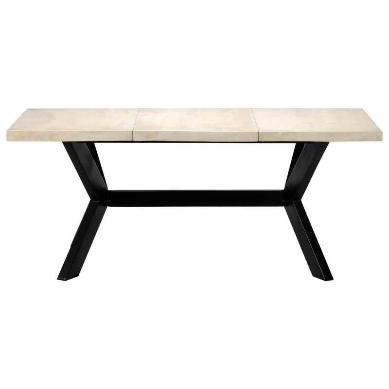 vidaXL fehér tömör mangófa étkezőasztal 180 x 90 x 75 cm