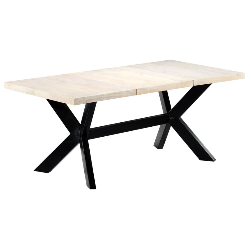 vidaXL fehér tömör mangófa étkezőasztal 180 x 90 x 75 cm