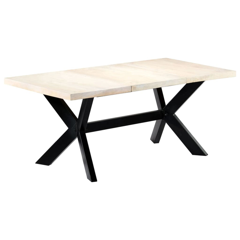 vidaXL fehér tömör mangófa étkezőasztal 180 x 90 x 75 cm