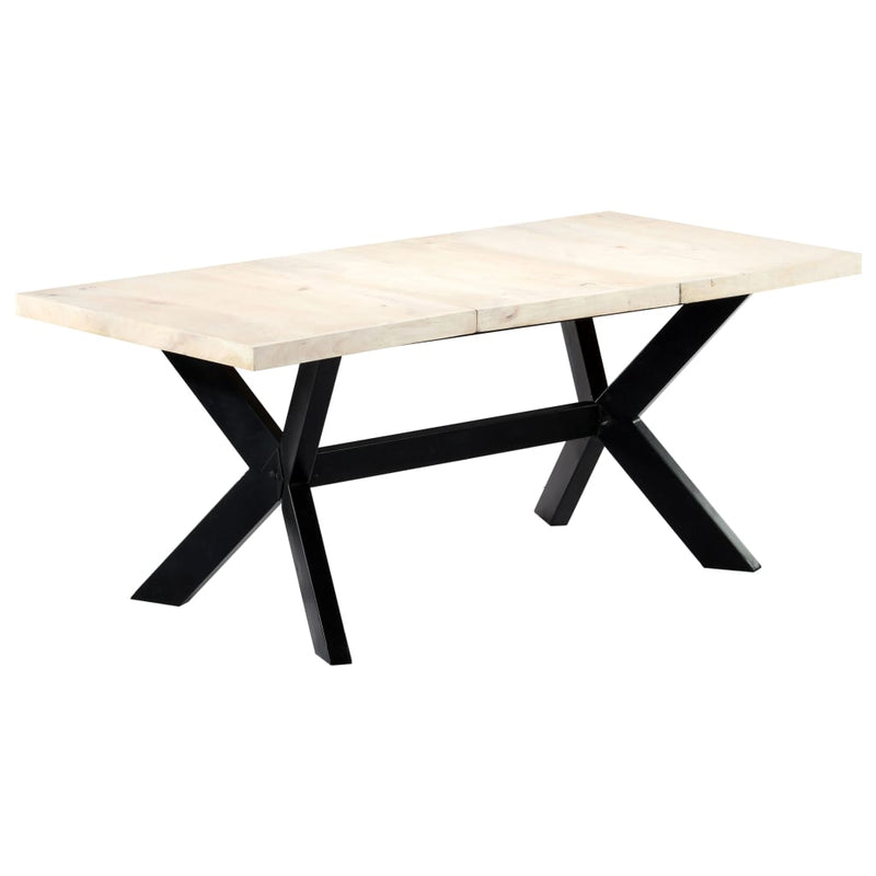 vidaXL fehér tömör mangófa étkezőasztal 180 x 90 x 75 cm