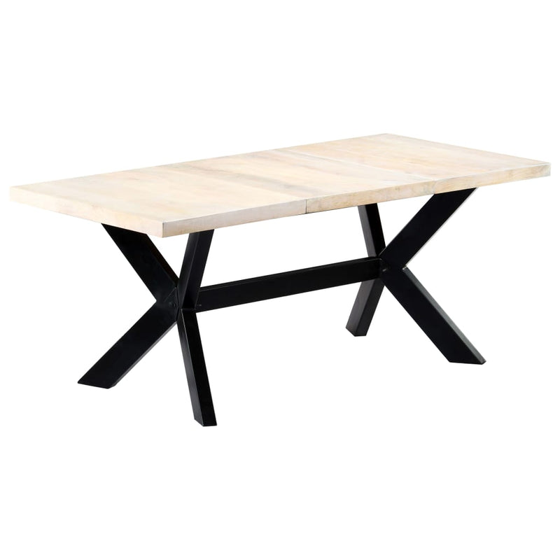 vidaXL fehér tömör mangófa étkezőasztal 180 x 90 x 75 cm