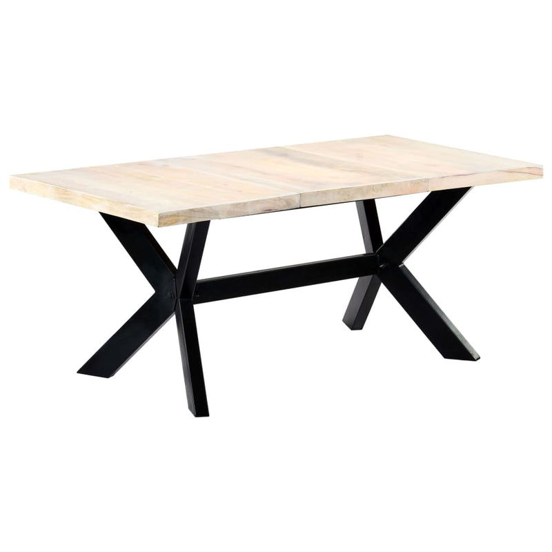 vidaXL fehér tömör mangófa étkezőasztal 180 x 90 x 75 cm