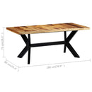 vidaXL tömör akácfából étkezőasztal 180 x 90 x 75 cm