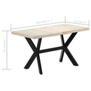 vidaXL tömör, fehérített mangófa étkezőasztal 140 x 70 x 75 cm