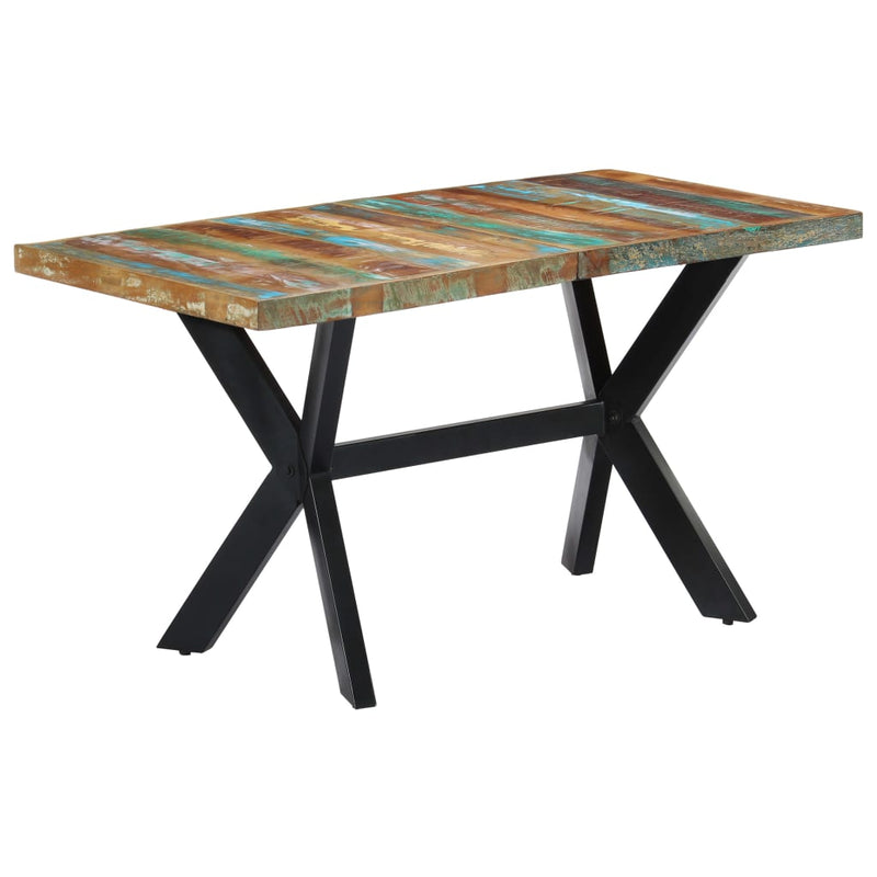 vidaXL tömör újrahasznosított fa étkezőasztal 140 x 70 x 75 cm