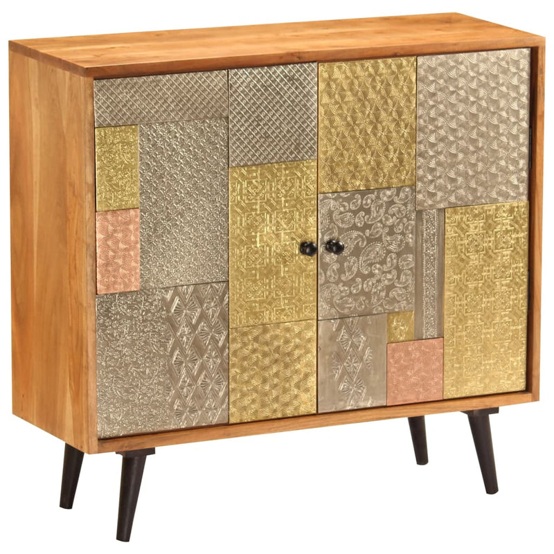 vidaXL tömör akácfa tálalószekrény 80 x 30 x 75 cm