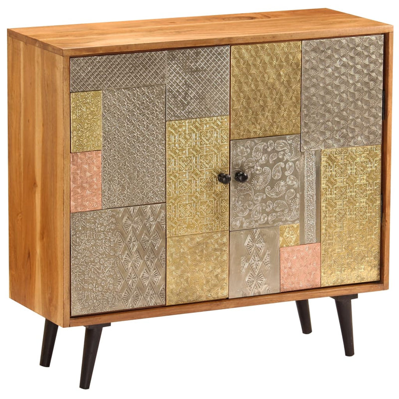 vidaXL tömör akácfa tálalószekrény 80 x 30 x 75 cm