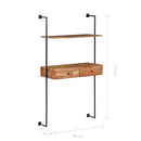 vidaXL tömör akácfa fali pult 90 x 40 x 170 cm
