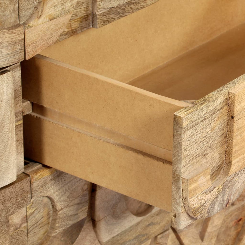 vidaXL tömör mangófa ábécés szekrény 6 fiókkal 120 x 35 x 79 cm