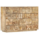 vidaXL tömör mangófa ábécés szekrény 6 fiókkal 120 x 35 x 79 cm