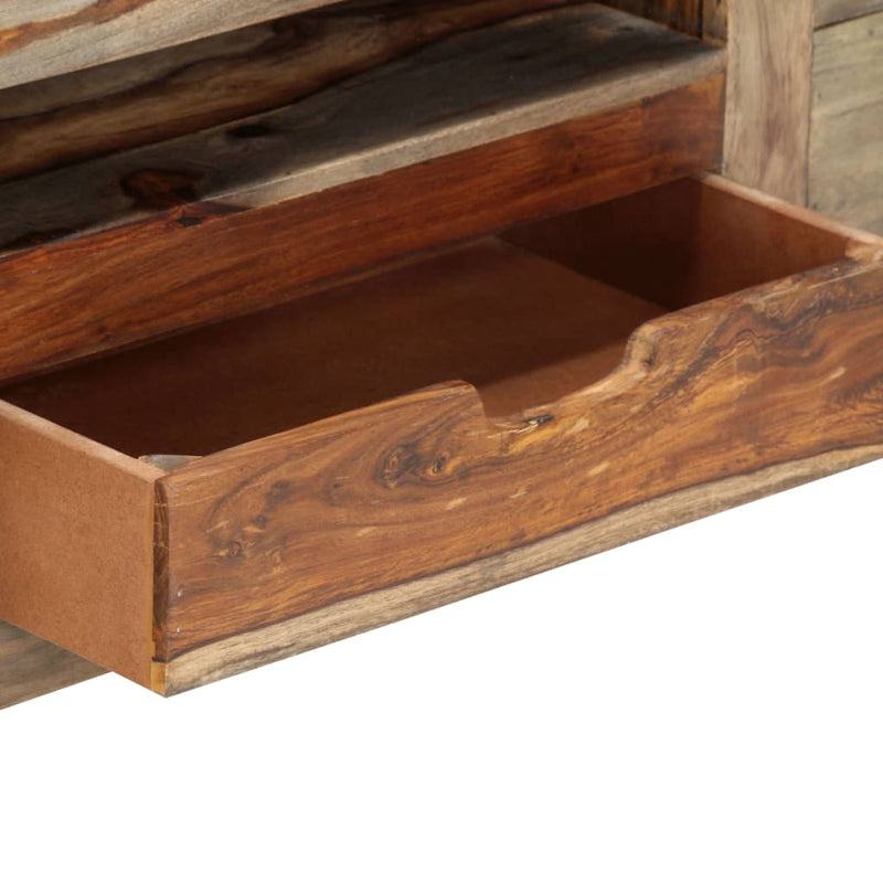 vidaXL szürke tömör akácfából tálalószekrény 100x30x50 cm