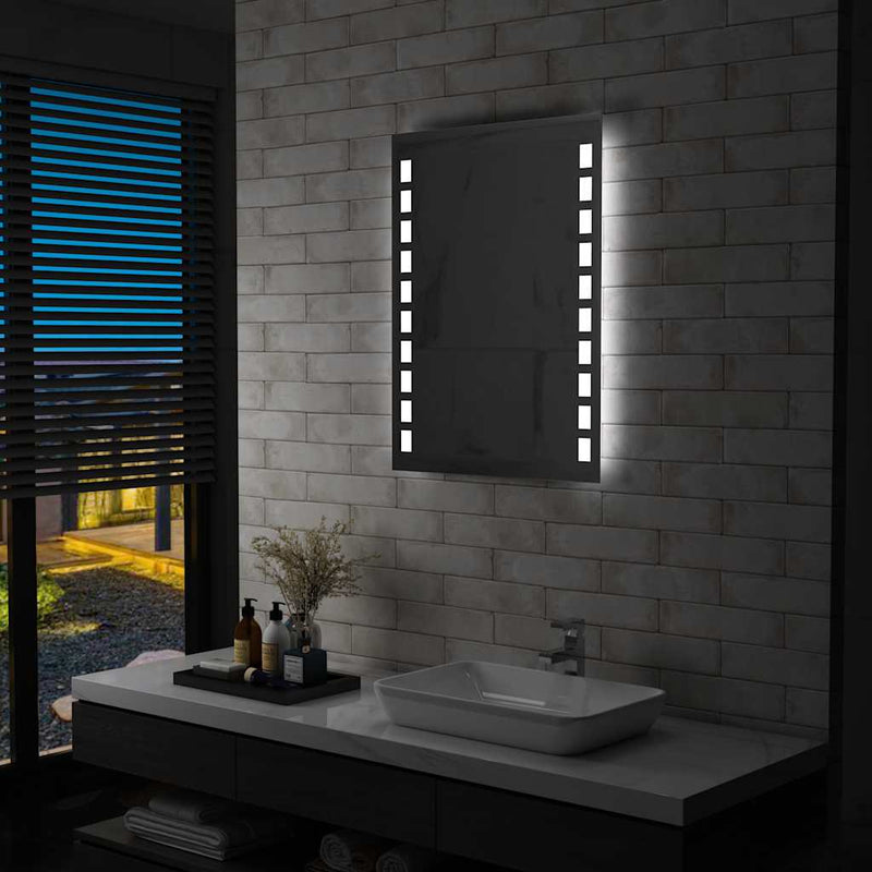 vidaXL LED-es fürdőszobai falitükör 60 x 80 cm