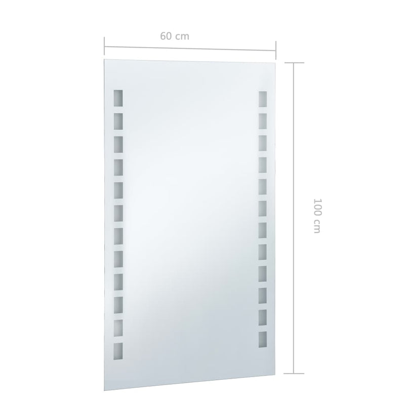vidaXL LED-es fürdőszobai falitükör 60 x 100 cm