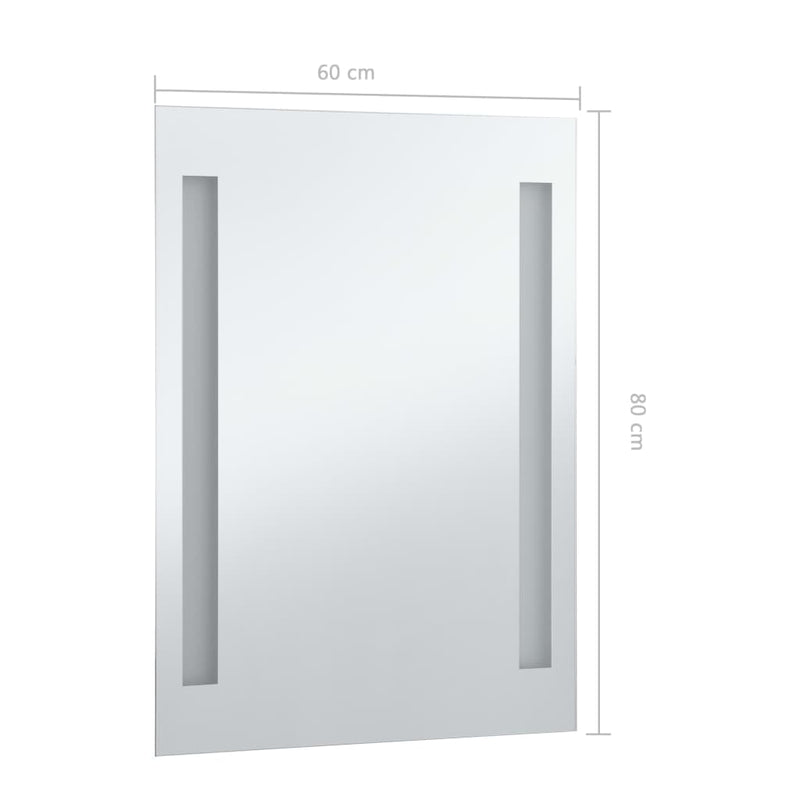 vidaXL LED-es fürdőszobai falitükör 60 x 80 cm