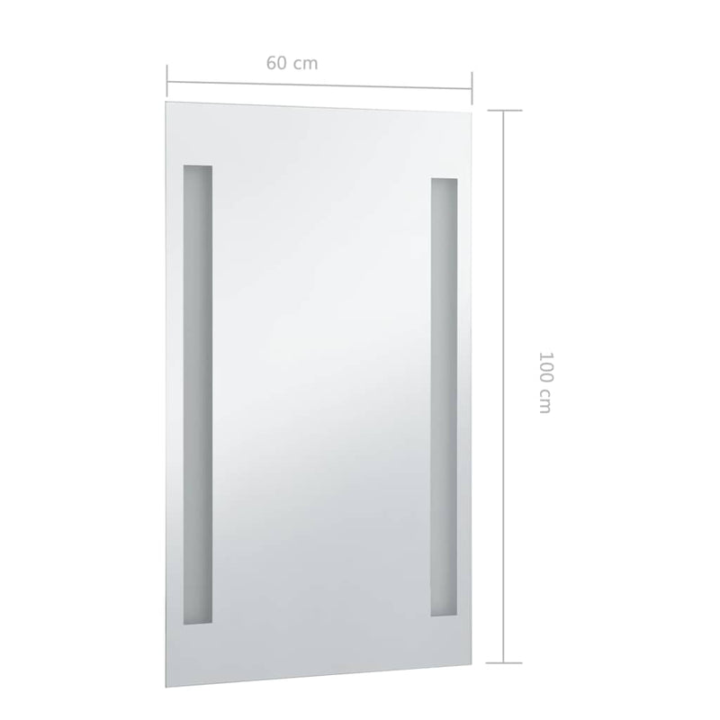 vidaXL LED-es fürdőszobai falitükör 60 x 100 cm
