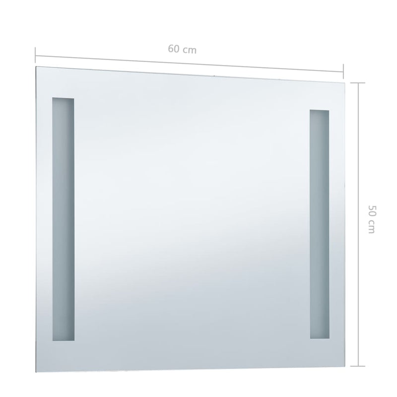 vidaXL LED-es fürdőszobai falitükör 60 x 50 cm