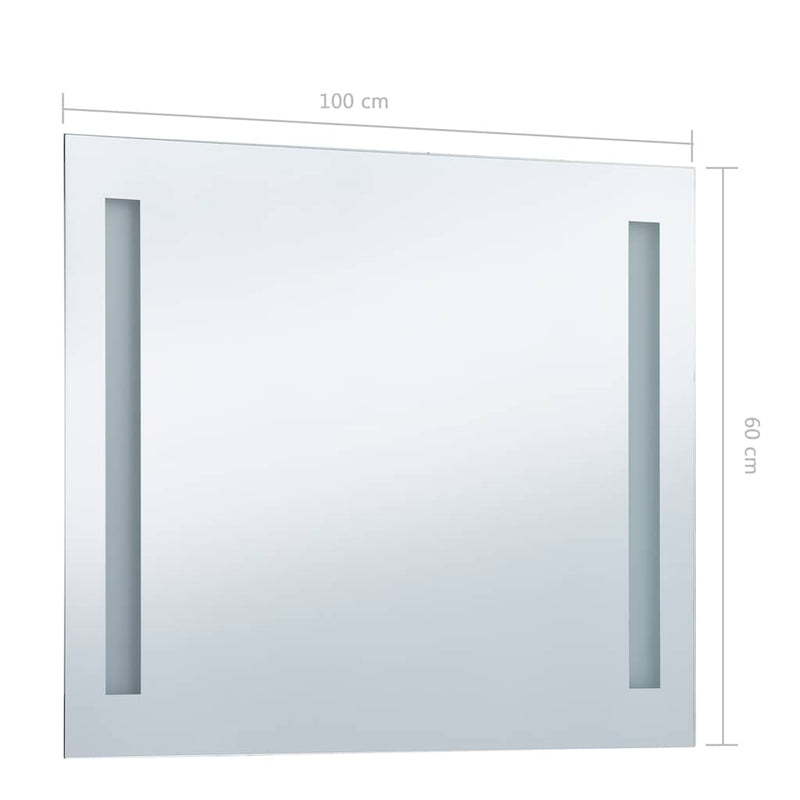 vidaXL LED-es fürdőszobai falitükör 100 x 60 cm