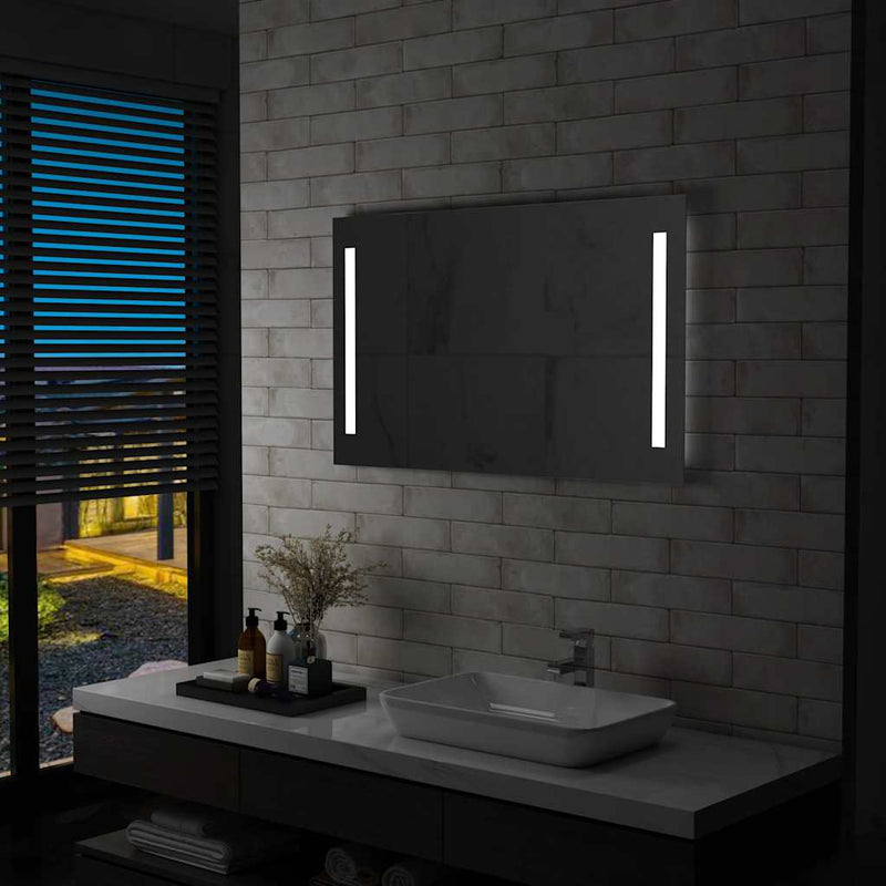 vidaXL LED-es fürdőszobai falitükör 100 x 60 cm