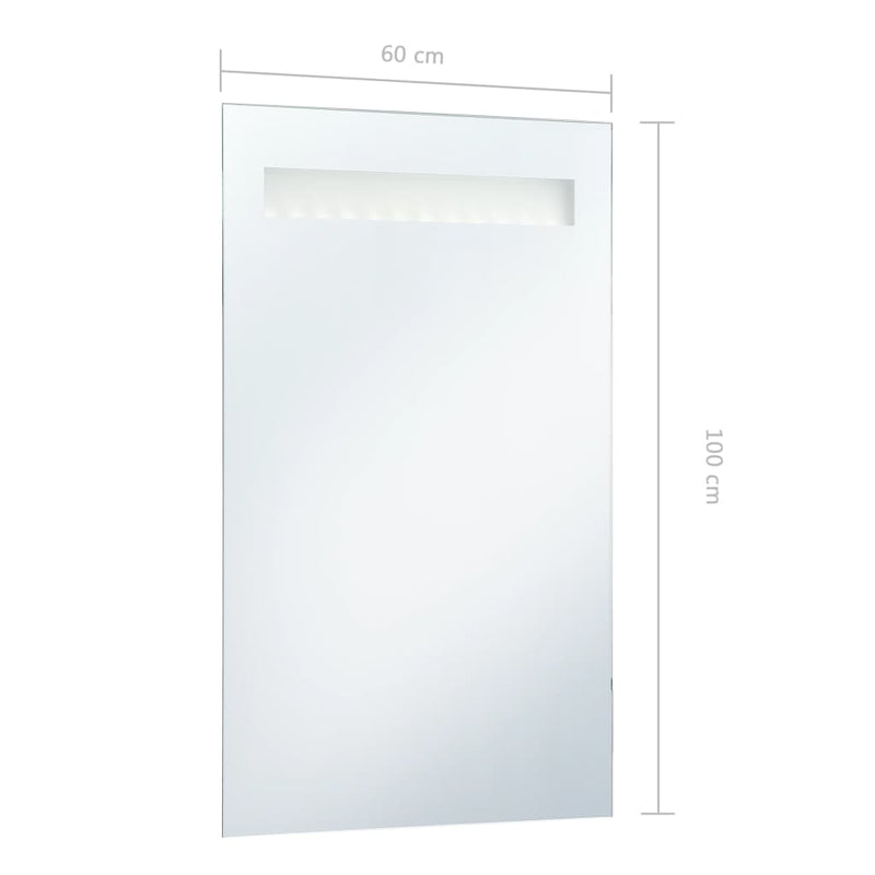 vidaXL LED-es fürdőszobai falitükör 60 x 100 cm