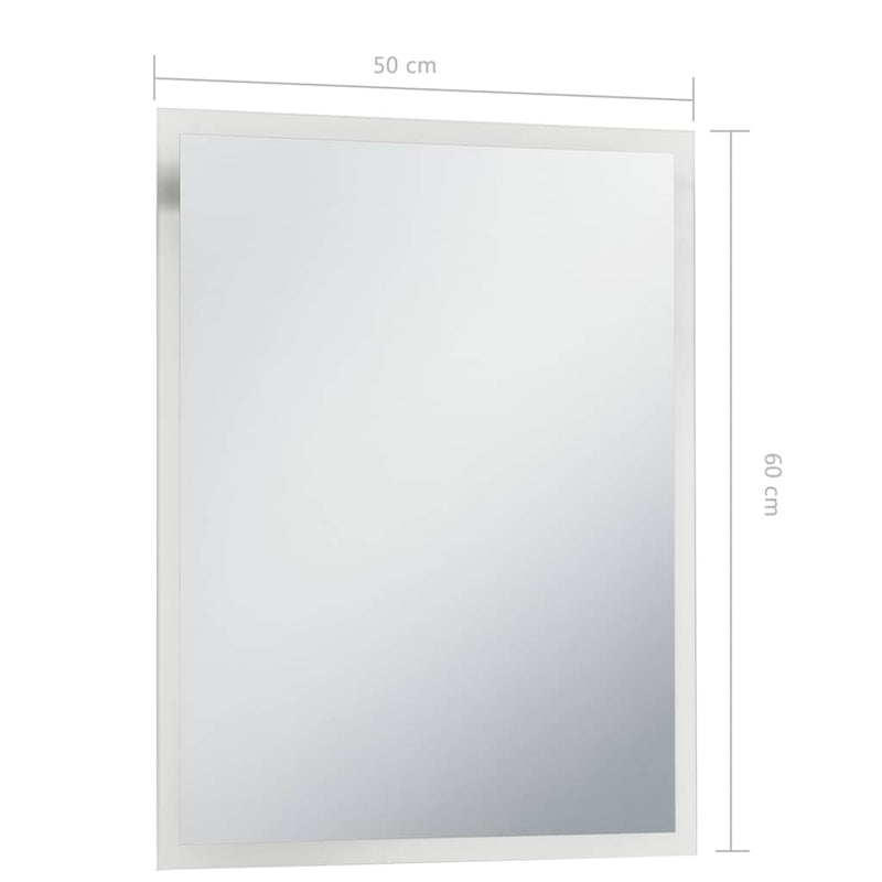 vidaXL LED-es fürdőszobai falitükör 50 x 60 cm