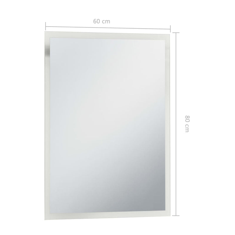 vidaXL LED-es fürdőszobai falitükör 60 x 80 cm