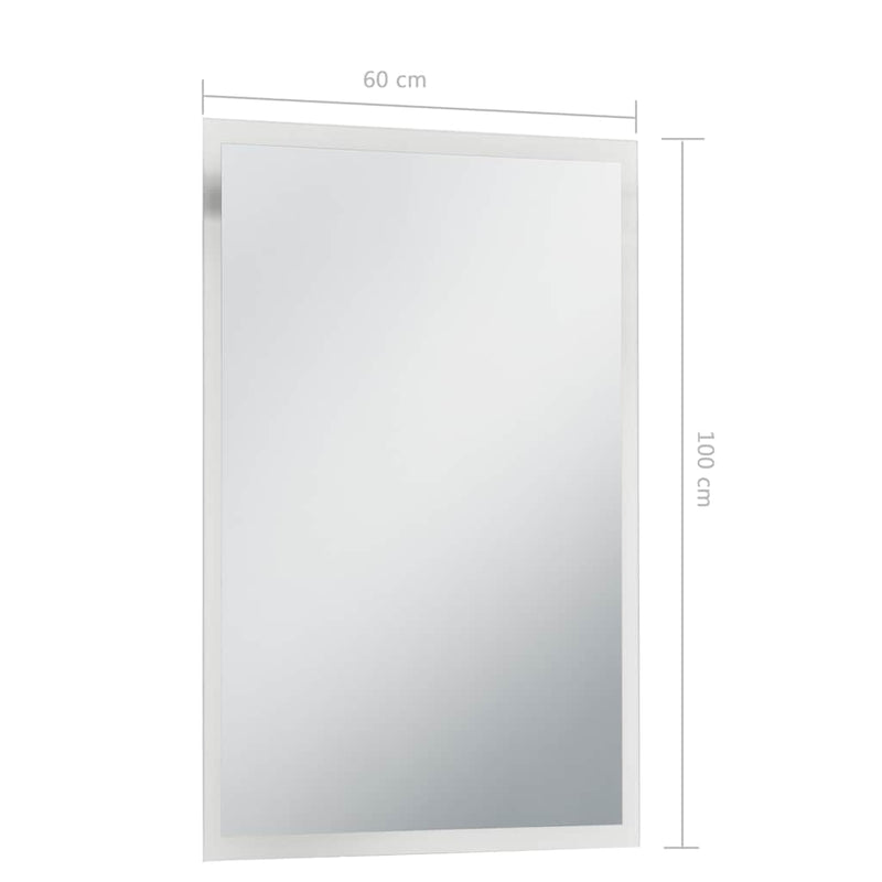 vidaXL LED-es fürdőszobai falitükör 60 x 100 cm